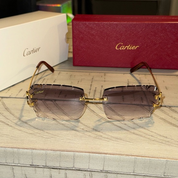 Cartier C Wire Diamond Cut Sunglasses - Picture 1 of 6